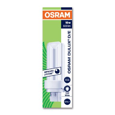 OSRAM DULUX® D/E / Lampada fluorescente compatta, senza alimentatore integrato: G24q-1, 10 W, LUMILUX Cool White, 4000 K product photo Photo 02 3XL
