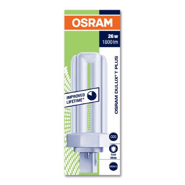 OSRAM DULUX® T PLUS / Lampada fluorescente compatta, senza alimentatore integrato: GX24d-3, 26 W, LUMILUX Cool White, 4000 K product photo Photo 02 3XL