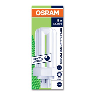 OSRAM DULUX® T/E PLUS / Lampada fluorescente compatta, senza alimentatore integrato: GX24q-2, 18 W, LUMILUX Cool White, 4000 K product photo Photo 02 3XL