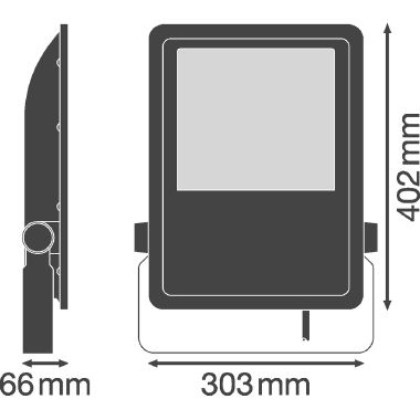LEDVANCE Proiettore LED: per polo/parete/pavimento, FLOODLIGHT ASYMMETRIC / 150 W, 220…240 V, Cool White, 4000 K, materiale del corpo: aluminum, IP65 product photo Photo 03 3XL