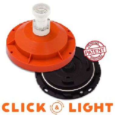 MARECO 40001001 CLICK LUCE DA CANTIERE PARETE SOFFITTO NERO/ARANCIONE product photo Photo 01 3XL