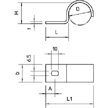 Collare di fissaggio con ancoraggio singolo 40mm Acciaio zincato a caldo per immersione product photo Photo 02 3XL