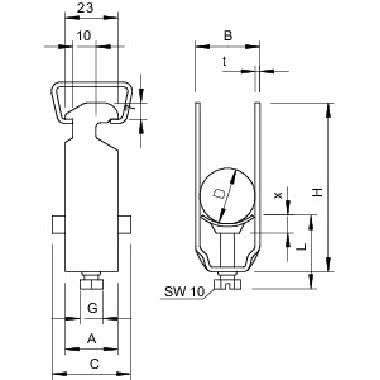 Staffa reggicavo 28-34mm Acciaio zincato a caldo per immersione product photo Photo 02 3XL