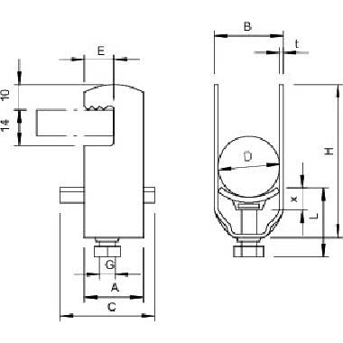 Staffa reggicavo 22-28mm Acciaio zincato a caldo per immersione product photo Photo 02 3XL