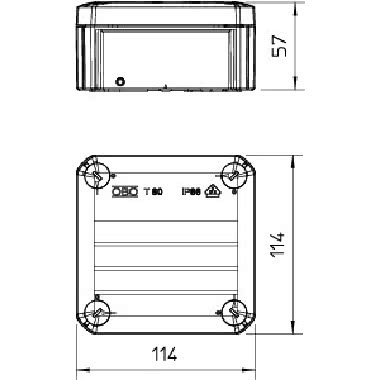 Scatola di derivazione senza passacavi 114x114x57 Polipropilene grigio chiaro RAL 7035 product photo Photo 02 3XL