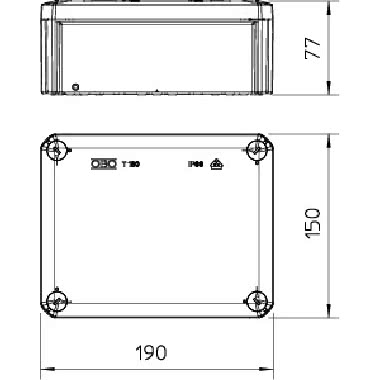 Scatola di derivazione senza passacavi 190x150x77 Polipropilene, rinforzato in fibra di vetro grigio chiaro RAL 7035 product photo Photo 02 3XL