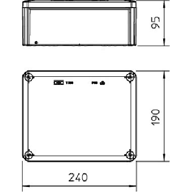 Scatola di derivazione senza passacavi 240x190x95 Polipropilene, rinforzato in fibra di vetro grigio chiaro RAL 7035 product photo Photo 02 3XL