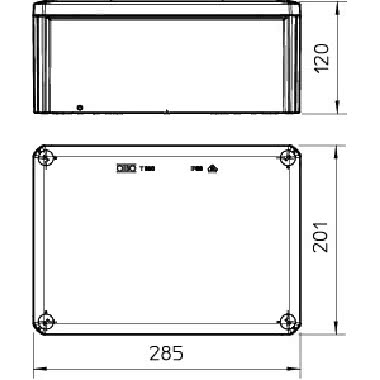 Scatola di derivazione senza passacavi 285x201x120 Polipropilene, rinforzato in fibra di vetro grigio chiaro RAL 7035 product photo Photo 02 3XL