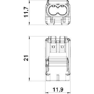 Terminale universale 2 cavi rigido-flessibili 0,2-2,5mm² Policarbonato trasparente product photo Photo 02 3XL