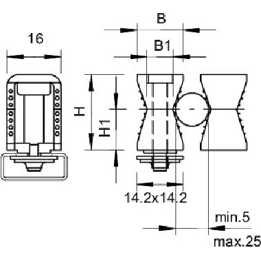 Morsetto scorrevole con vite a taglio 5-25mm Polistirolo grigio chiaro RAL 7035 product photo Photo 02 3XL