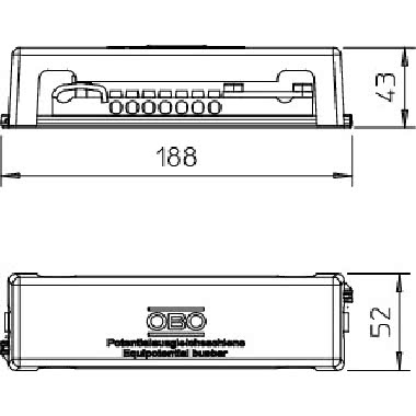 Piastra equipotenziale con basi metallo 188mm Ottone grigio product photo Photo 02 3XL