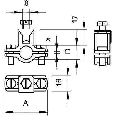 Fascetta messa a terra per conduttore tondo 3/8' Zinco pressofuso zincato galvanicamente product photo Photo 02 3XL