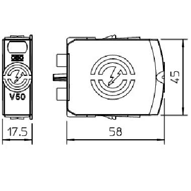 Limitatore sovratensione V50 cartuccia plug-in 150V product photo Photo 02 3XL