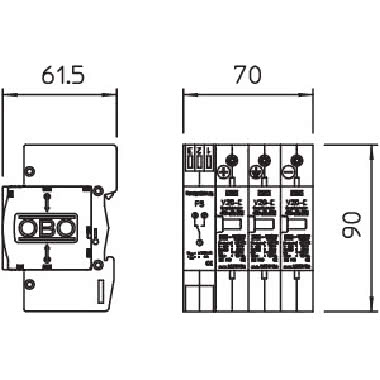 Limitatore sovratensione V20 3 poli per impianti PV 1000V DC product photo Photo 02 3XL