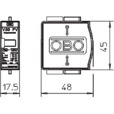 Limitatore sovratensione V20 cartuccia plug-in impianti PV 500V DC product photo Photo 02 3XL