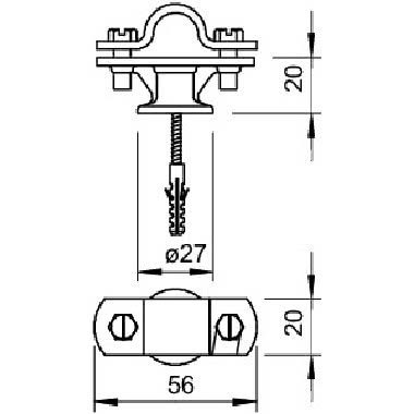 Supporto asta con vite per legno+ancoraggio 16mm Zinco pressofuso zincato product photo Photo 02 3XL