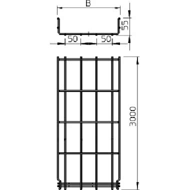 Passerella grigliata GRM 55x200x3000 Acciaio, INOX A4 1.4401 non trattato, ulteriore trattamento product photo Photo 02 3XL
