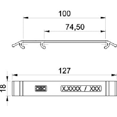 Targhetta identificazione per passerella grigliata 127x18 Poliammide verde segnale RAL 6032 product photo Photo 02 3XL