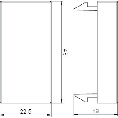 Coperchio cieco 1/2 modulo 45x22,5mm bianco RAL 9010 product photo Photo 02 3XL