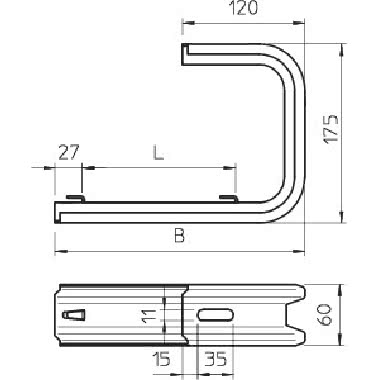 Staffa a parete e a soffitto per passerella grigliata B245mm Acciaio zincato in continuo product photo Photo 02 3XL