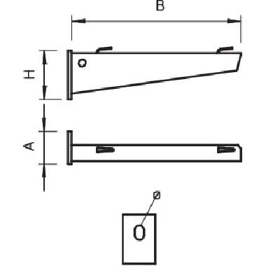 Mensola a parete per passerella grigliata B610mm Acciaio zincato a caldo per immersione product photo Photo 02 3XL