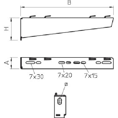 Mensola a parete per passerella grigliata B110mm Acciaio zincato in continuo product photo Photo 02 3XL