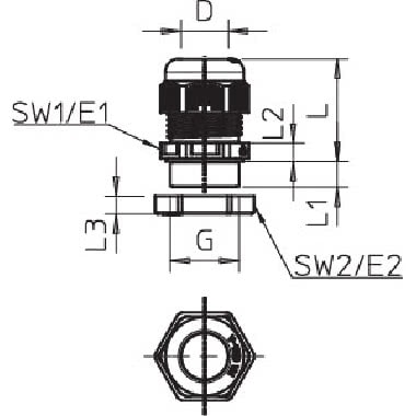 Pressacavo con controdado M25 Poliammide arancio pastello RAL 2003 product photo Photo 02 3XL