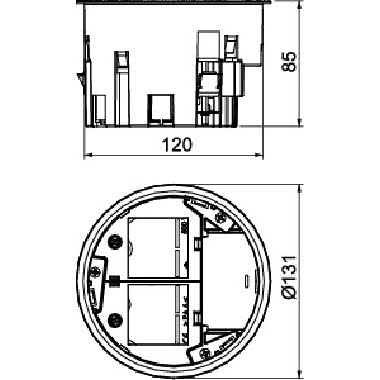 Supporto montaggio GES R2 per 2x 1 Modulo 45 Poliammide nero grafite RAL 9011 product photo Photo 02 3XL