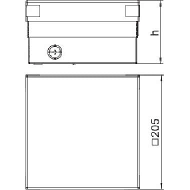 Torretta scomparsa, all-in-one per 4 dispositivi ITA 198x198x110 Acciaio, INOX A2 1.4301 product photo Photo 02 3XL