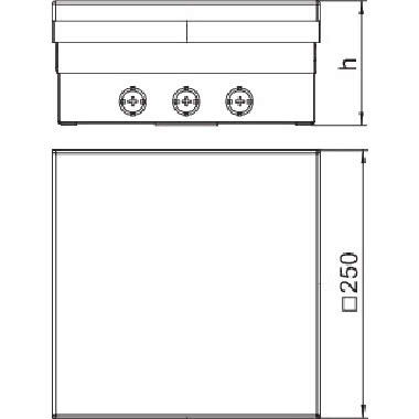 Torretta scomparsa, all-in-one per 14 dispositivi ITA 242x242x110 Acciaio, INOX A2 1.4301 product photo Photo 02 3XL