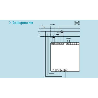 CONTAX D-0643 BUS Contatore trifase energia (Bidirezionale) attiva e reattiva, 4 Moduli, Comunicazione MODBUS, 6A, inserzione con TA, display digitale product photo Photo 09 3XL