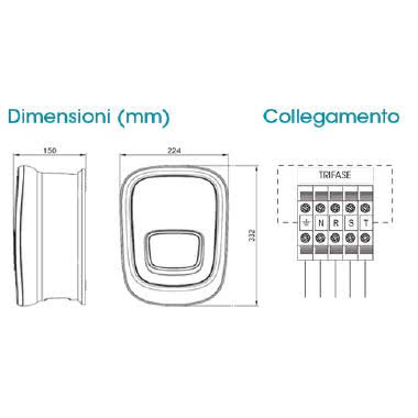 VIARIS UNI CT222 TRIFASE 22kW 3x32A con cavo 5m, connettore tipo 2 e lettore carte RFID product photo Photo 02 3XL
