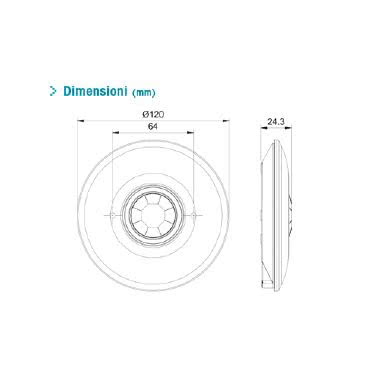 CIRCUMAT+ CR Rivelatore di movimento da soffitto, rilevamento: angolo 360°, diametro 7m ad altezza 2.5m, 230V product photo Photo 02 3XL