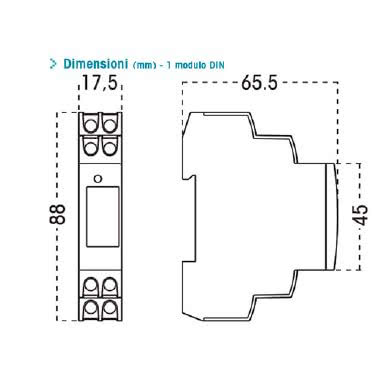 CONTAX 2511 SO Contatore monofase energia attiva, 1 Modulo, 25A, inserzione diretta, display elettromeccanico, lampeggio LED 0.5Wh/imp product photo Photo 02 3XL
