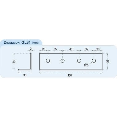 GL 31 Giunto lineare ESTERNO in ALLUMINIO per profili famiglia: EASY, EASY+, EASY TECH, lunghezza 150mm product photo Photo 02 3XL