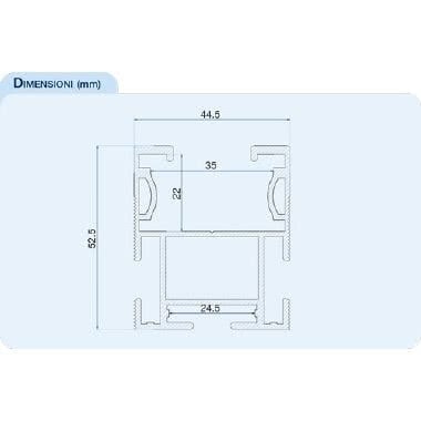 HEAVY MAX Profilo in ALLUMINIO per sostegno moduli fotovoltaici, con 3 guide, lunghezza 3.4m product photo Photo 02 3XL