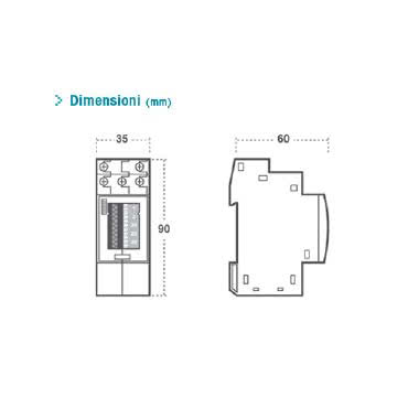INCA DUO QRD Interruttore orario elettromeccanico 2 moduli DIN, giornaliero, riserva 100 ore, 230V product photo Photo 02 3XL