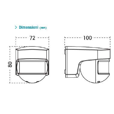 ISIMAT+ Rivelatore di movimento da parete, rilevamento: angolo 200°, frontali 12m e laterali 8m, 230V product photo Photo 02 3XL