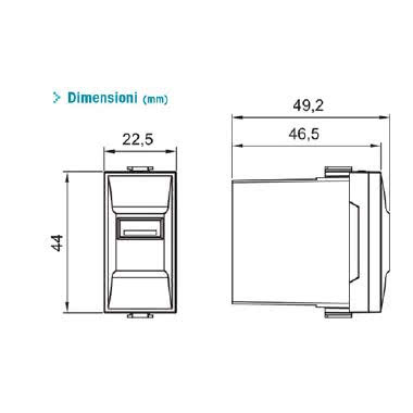 MINICARG USB Alimentatore USB da incasso, 5VDC - 2.1A Max, con forntalini BIANCO, ANTRACITE e ALLUMINIO intercambiabili, 1 modulo DIN, 230V product photo Photo 02 3XL