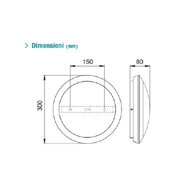 PLADILED 80 E Colore BIANCO doppio livello illuminazione con rivelatore di movimento, rilevamento: angolo 360°, diametro 16m ad altezza 2.5m , 230V + Batteria product photo Photo 02 3XL
