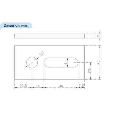 STP-SX Piastra di supporto in ACCIAIO INOX AISI 304 per tutti i profili product photo Photo 02 3XL