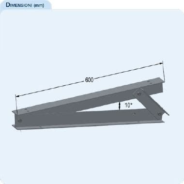 STP-1015 Triangolo PICCOLO (PREMONTATO) in ALLUMINIO con INSERTI per inclinazione moduli, regolazioni: 10°-12°-15, disposizione moduli:ORIZZONTALE product photo Photo 02 3XL