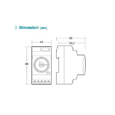 SUPRA QRD Interruttore orario elettromeccanico 2.5 moduli DIN, giornaliero, riserva 150 ore, alimentazione 230V product photo Photo 02 3XL