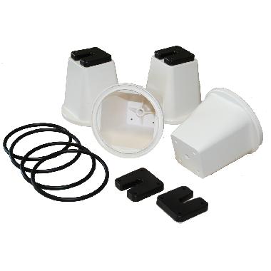 SPB 100 Set 4 supporti a bicchiere completo di o-ring, viti, rondelle e piastrine antivibranti, portata MAX 500 Kg ognuno product photo Photo 01 3XL