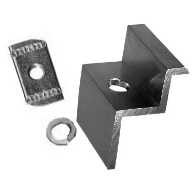 MPT-36 Morsetto TERMINALE fissaggio moduli, colore ALLUMINIO, spessori moduli ammessi 35mm-36mm (Vite BM845 OB620850 non compresa) product photo Photo 01 3XL