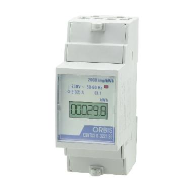 CONTAX D-3221 SO Contatore monofase energia attiva, 2 Moduli, 32A, inserzione diretta, display digitale, lampeggio LED 0.5Wh/imp product photo Photo 01 3XL