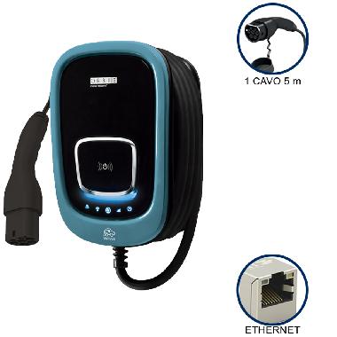 VIARIS UNI CT274ETH MONOFASE 7.4 kW 32A, 1 CAVO e CONNETTORE TIPO 2 lunghezza 5m, WiFi + Ethernet, lettore carte RFID product photo Photo 01 3XL