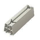 SPE 350/100 Base di supporto a pavimento lunghezza 350 mm, sezione 100x100 mm, compl. di viti e vibroflex adesivo, RAL1013, portata MAX 400 Kg product photo