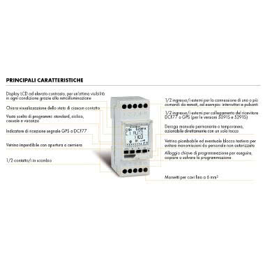 Interruttore orario settimanale annuale a menù 1 canale - 2DIN, 64 programmi ON-OFF, Zero Crossing, display retroilluminato product photo Photo 02 3XL