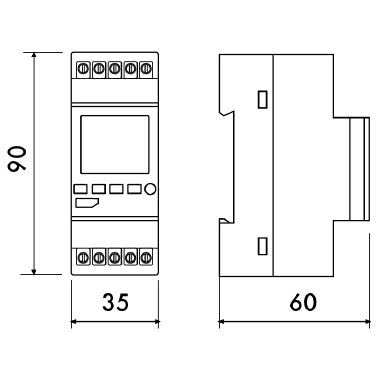 Interruttore orario settimanale annuale a menù 1 canale - 2DIN, 64 programmi ON-OFF, Zero Crossing, display retroilluminato product photo Photo 04 3XL